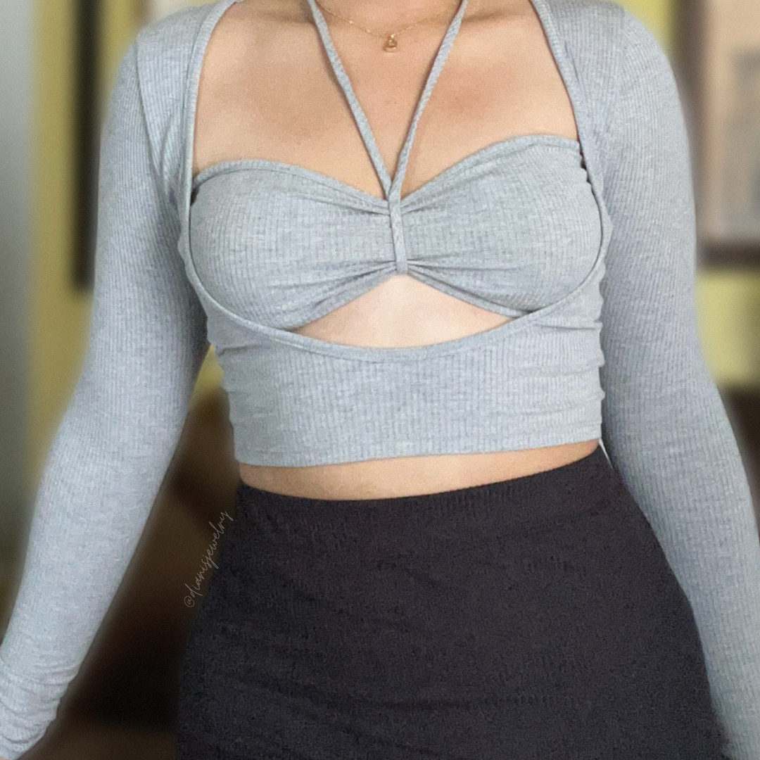 Grey Crop Top