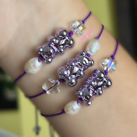 Purple sparkly bracelet 💜⭐️🧸